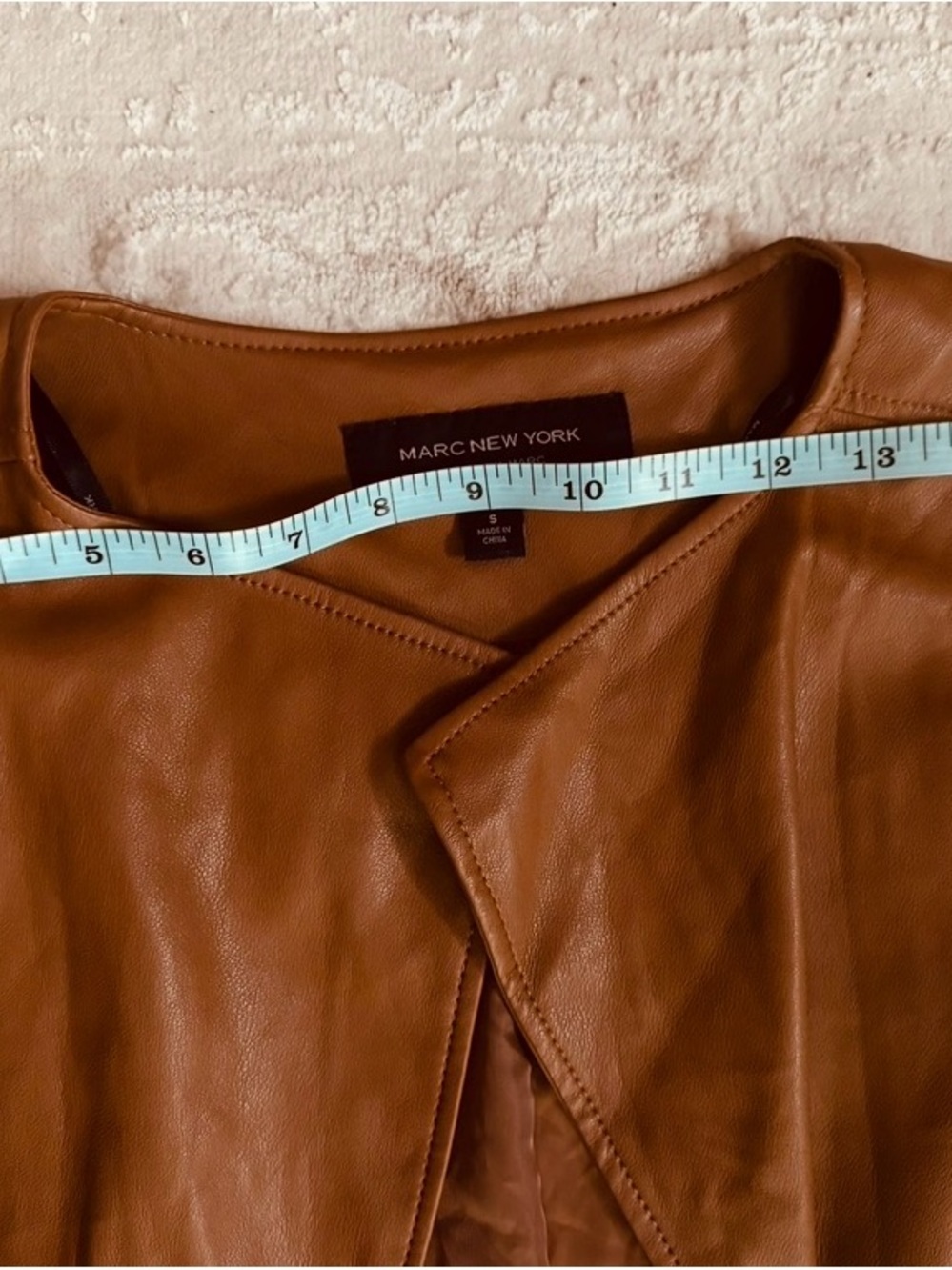 Marc New York Brown Sleeveless Leather Trench Vest - Picture 5 of 9